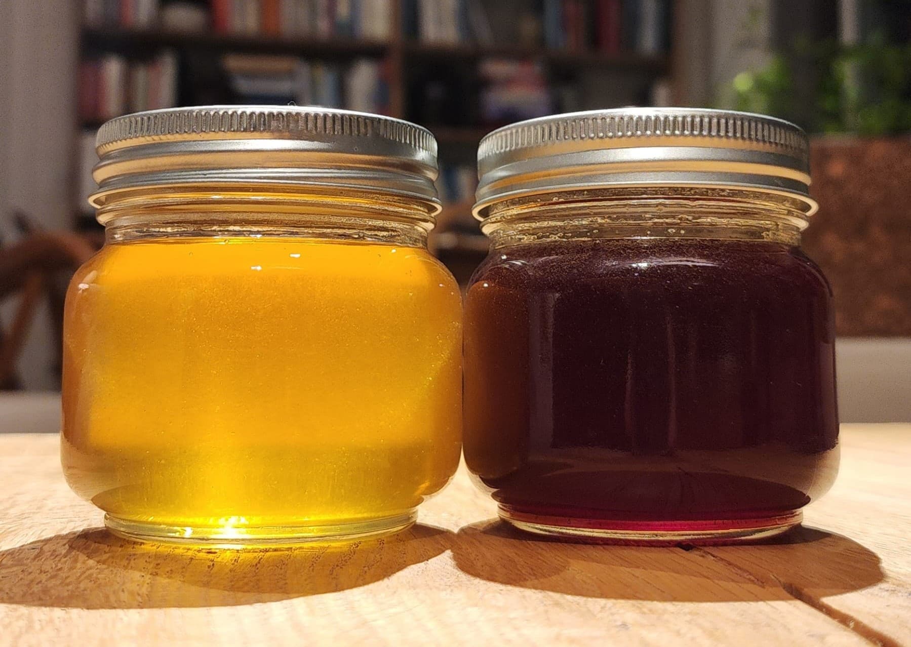 Jars of raw local honey from Husky Meadows Farm